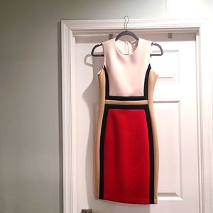 Color blocked sheath dress